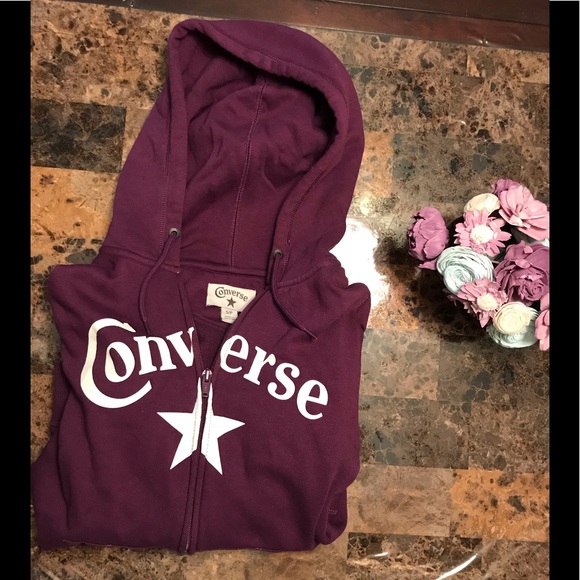purple converse hoodie